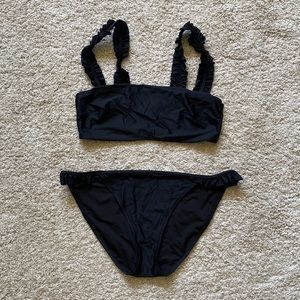 Aerie black bikini. Top is a M and bottom is a L.